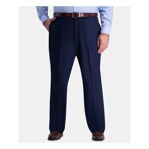 J.M. HAGGER Mens Navy Flat Front, Classic Fit Stretch Pants 54W/ 30L